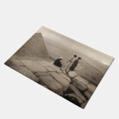 Flapper Girls Sunrise Khufu Pyramid, Egypte 1920 Deurmat (Schuin)