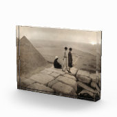 Flapper Girls Sunrise Khufu Pyramid, Egypte 1920 Fotoblokken (Rechts)