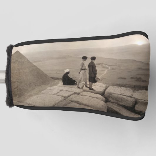 Flapper Girls Sunrise Khufu Pyramid, Egypte 1920 Golfheadcover (Voorkant)