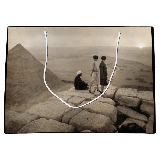 Flapper Girls Sunrise Khufu Pyramid, Egypte 1920 Groot Cadeauzakje (Voorkant)