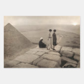 Flapper Girls Sunrise Khufu Pyramid, Egypte 1920 Inpakpapier Vel (Voorkant 2)