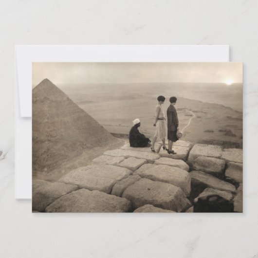 Flapper Girls Sunrise Khufu Pyramid, Egypte 1920 Kaart (Voorkant)