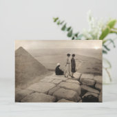 Flapper Girls Sunrise Khufu Pyramid, Egypte 1920 Kaart (Staand voorkant)