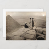Flapper Girls Sunrise Khufu Pyramid, Egypte 1920 Kaart (Voorkant / Achterkant)