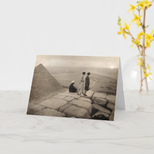 Flapper Girls Sunrise Khufu Pyramid, Egypte 1920 Kaart