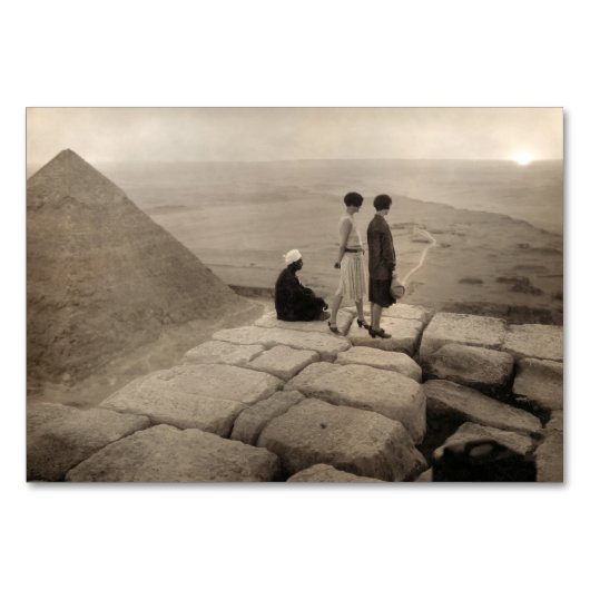 Flapper Girls Sunrise Khufu Pyramid, Egypte 1920 Kaart (Voorkant)