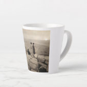 Flapper Girls Sunrise Khufu Pyramid, Egypte 1920 Latte Mok (Rechterhoek)