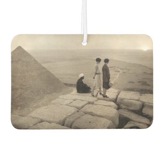Flapper Girls Sunrise Khufu Pyramid, Egypte 1920 Luchtverfrisser (Voorkant)