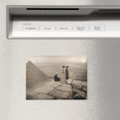 Flapper Girls Sunrise Khufu Pyramid, Egypte 1920 Magneet (Insitu (Vaatwasser))