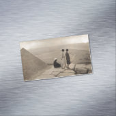 Flapper Girls Sunrise Khufu Pyramid, Egypte 1920 Magnetisch Visitekaartje (Voorbeeld)