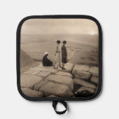 Flapper Girls Sunrise Khufu Pyramid, Egypte 1920 Pannenlap (Voorkant)