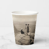 Flapper Girls Sunrise Khufu Pyramid, Egypte 1920 Papieren Bekers (Achterkant)