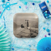 Flapper Girls Sunrise Khufu Pyramid, Egypte 1920 Papieren Bordje (Feest)