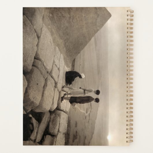 Flapper Girls Sunrise Khufu Pyramid, Egypte 1920 Planner (Achterkant)