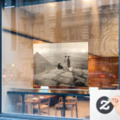 Flapper Girls Sunrise Khufu Pyramid, Egypte 1920 Raamsticker (Cafe Raam)