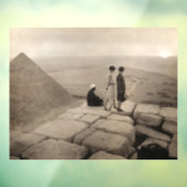 Flapper Girls Sunrise Khufu Pyramid, Egypte 1920 Raamsticker (Vel 3)