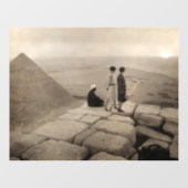 Flapper Girls Sunrise Khufu Pyramid, Egypte 1920 Raamsticker (Vel)