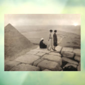 Flapper Girls Sunrise Khufu Pyramid, Egypte 1920 Raamsticker (Vel 3)
