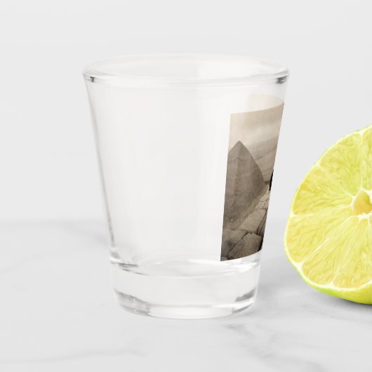 Flapper Girls Sunrise Khufu Pyramid, Egypte 1920 Shot Glas (Links)