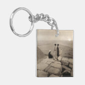 Flapper Girls Sunrise Khufu Pyramid, Egypte 1920 Sleutelhanger (Voorkant Links)