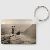 Flapper Girls Sunrise Khufu Pyramid, Egypte 1920 Sleutelhanger (Voorkant)