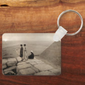 Flapper Girls Sunrise Khufu Pyramid, Egypte 1920 Sleutelhanger (Voorkant)