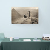 Flapper Girls Sunrise Khufu Pyramid, Egypte 1920 Spandoek (Beurs)