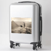 Flapper Girls Sunrise Khufu Pyramid, Egypte 1920 Sticker (Koffer)