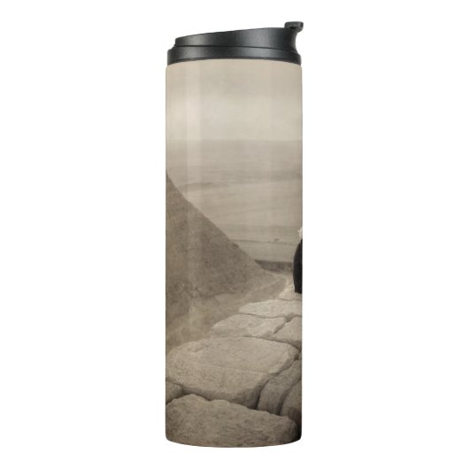 Flapper Girls Sunrise Khufu Pyramid, Egypte 1920 Thermosbeker (Gedraaid links)