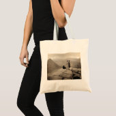 Flapper Girls Sunrise Khufu Pyramid, Egypte 1920 Tote Bag (Voorkant (product))