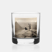 Flapper Girls Sunrise Khufu Pyramid, Egypte 1920 Whisky Glas (Achterkant)
