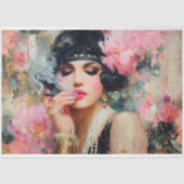 Flapper Glam met Parels Decoupage Tissuepapier (Voorkant)