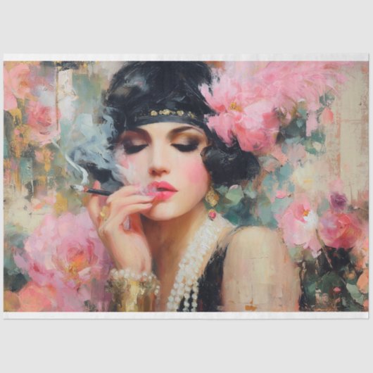 Flapper Glam met Parels Decoupage Tissuepapier (Voorkant)