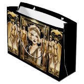 Flapper grote gatsby meisje blond haar 1920's part groot cadeauzakje (Achterkant Gekanteld)
