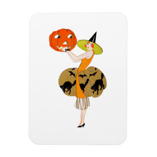 Flapper Holding een Jack-O-Lantern Magneet