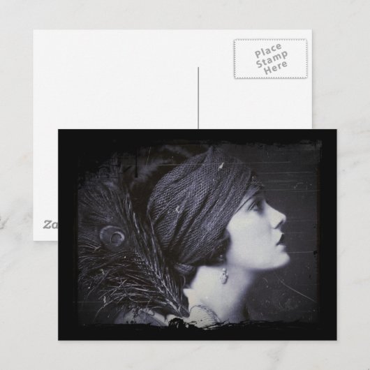 Flapper in een afgevuurde Turban Briefkaart (Voorkant / Achterkant)