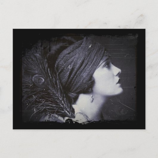 Flapper in een afgevuurde Turban Briefkaart (Voorkant)