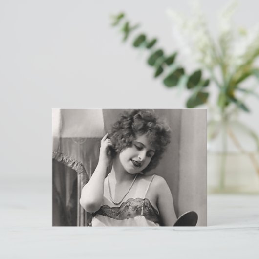 Flapper in Lingerie Briefkaart (Staand voorkant)