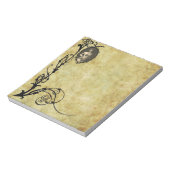 Flapper in Sepia 2 in Black Floral Lijst Notitieblok (Linkerzijde)