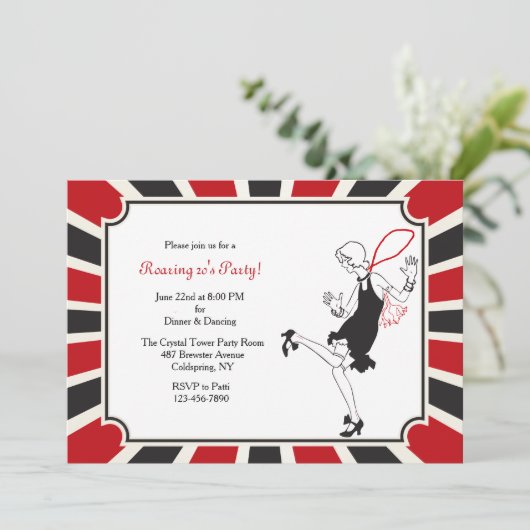Flapper Invitation Kaart (Staand voorkant)