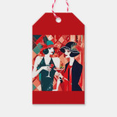 Flapper Kerstfeest Cadeaulabel (Voorkant)