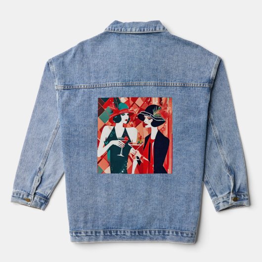 Flapper Kerstfeest Denim Jacket (Achterkant)
