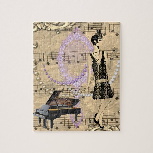 Flapper Lady Music en Glamour Legpuzzel (Verticaal)