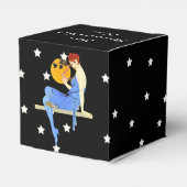 Flapper Lady Red Hair Blue Dress op Shelf Moon Bedankdoosjes (Achterkant)