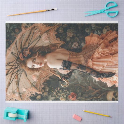 Flapper  Lady Roaring 20's Decoupage Tissuepapier (Craft)