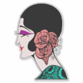 Flapper lady sticker (Voorkant)