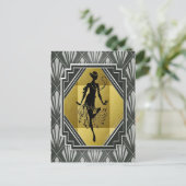 flapper-meisje-briefkaart briefkaart (Staand voorkant)