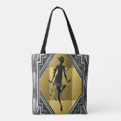 flapper-meisje-canvas tas (Achterkant)