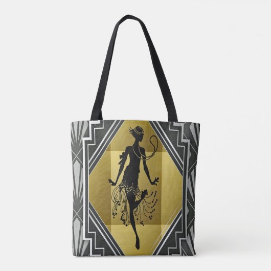 flapper-meisje-canvas tas (Achterkant)