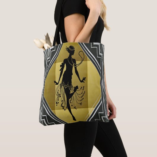 flapper-meisje-canvas tas (Dichtbij)